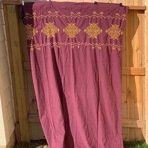 Bohemian Embroidered Cotton Back Tab Curtains